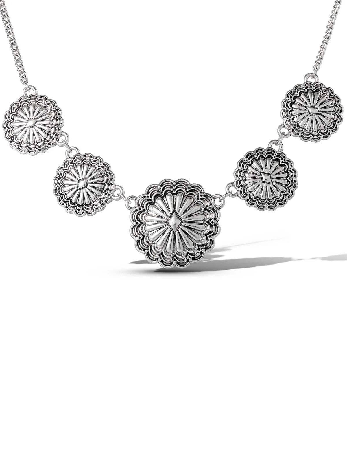 Antique Casting Flowers Pendant Necklace
