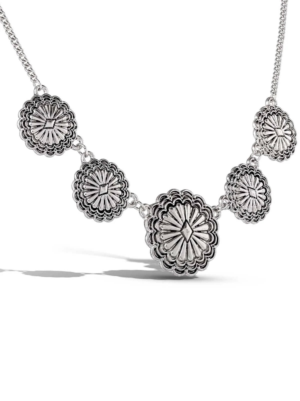 Antique Casting Flowers Pendant Necklace - Image 2