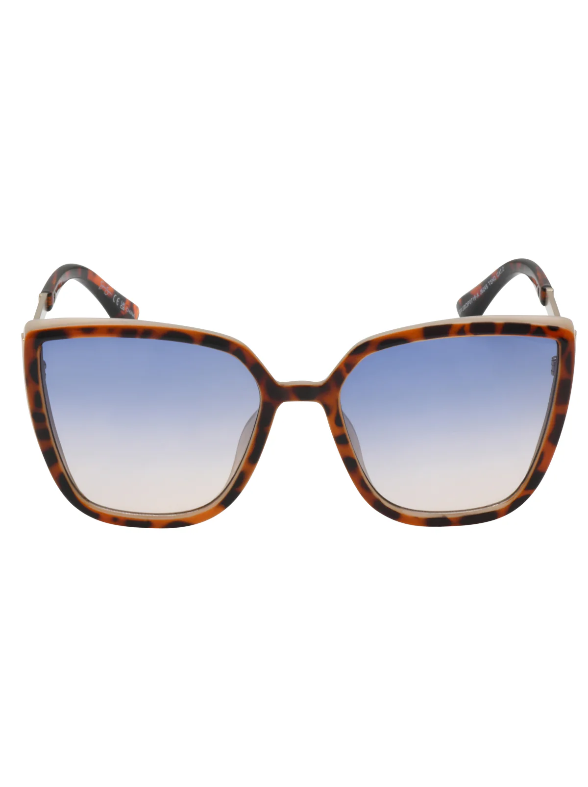 Cat Eye Sunglasses with Metal Temple in Tortoise - Image 2