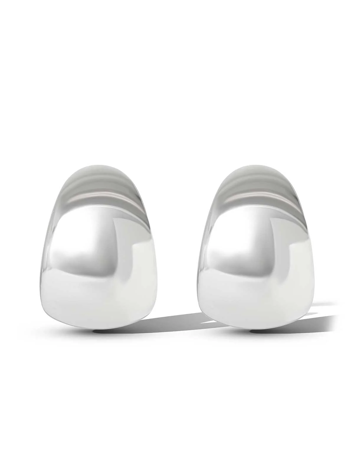 Chunky Silver Hoop Earrings - Image 2