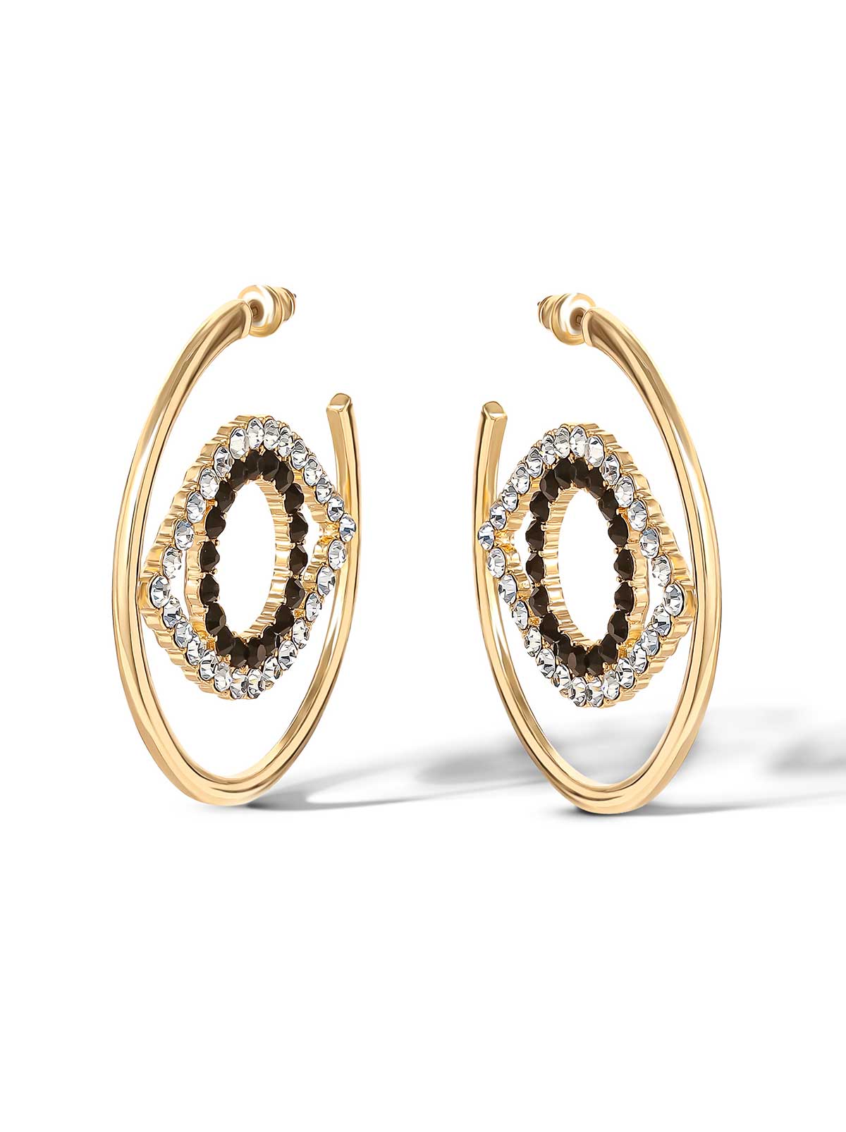 Crystal Eye Hoop Earrings - Image 2