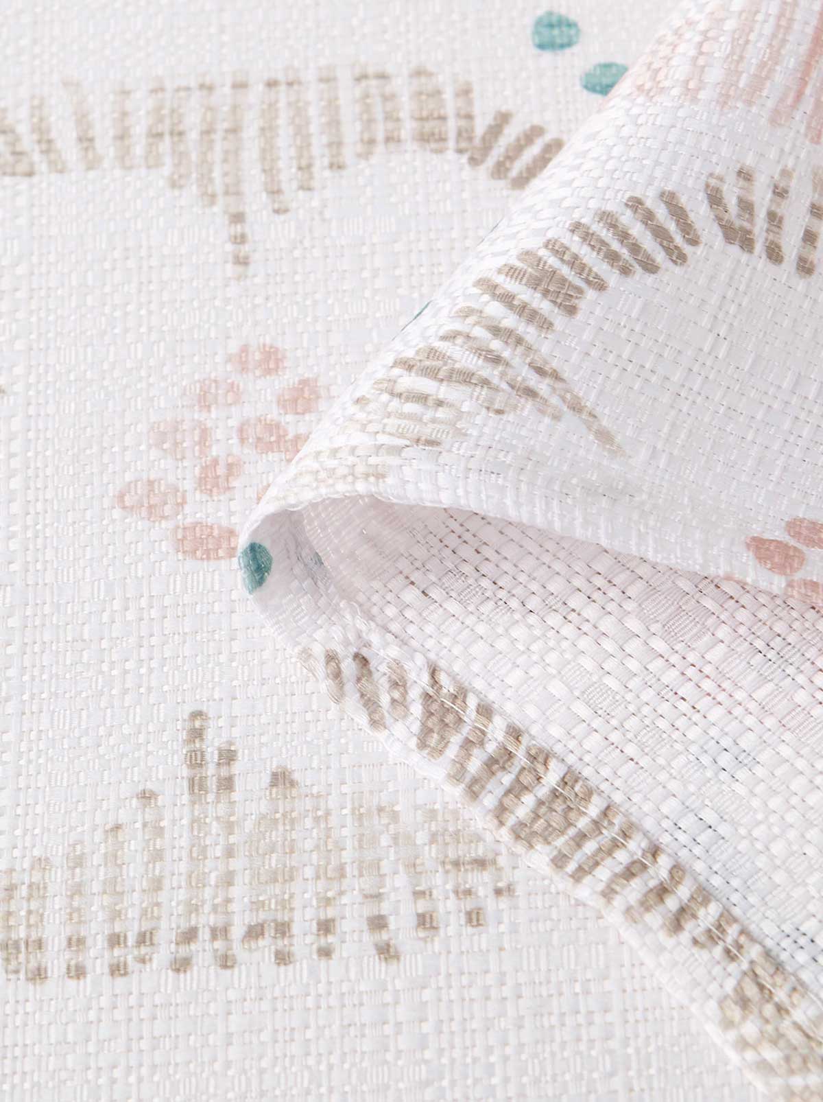 Daisy Squares Taupe Shower Curtain Set - Image 3