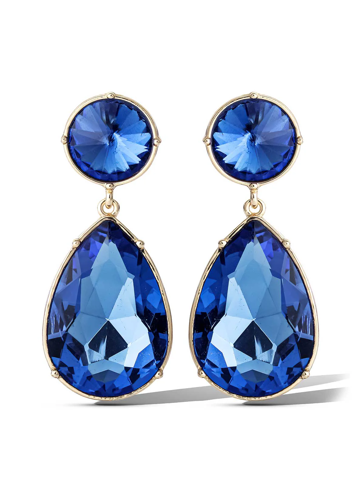 Deep Blue Teardrop Earrings - Image 2