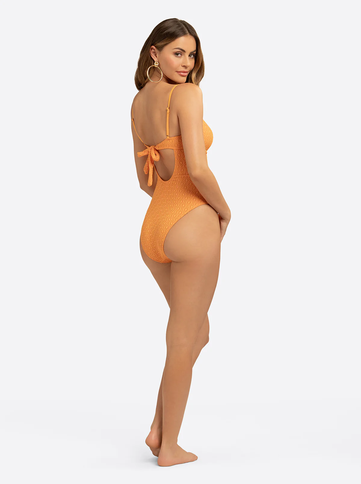 Crochet Ring Bandeau One Piece in Clementine - Image 5
