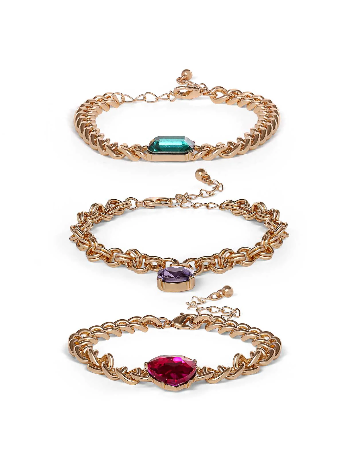 Gemstone Charm Chain Bracelets - Image 2