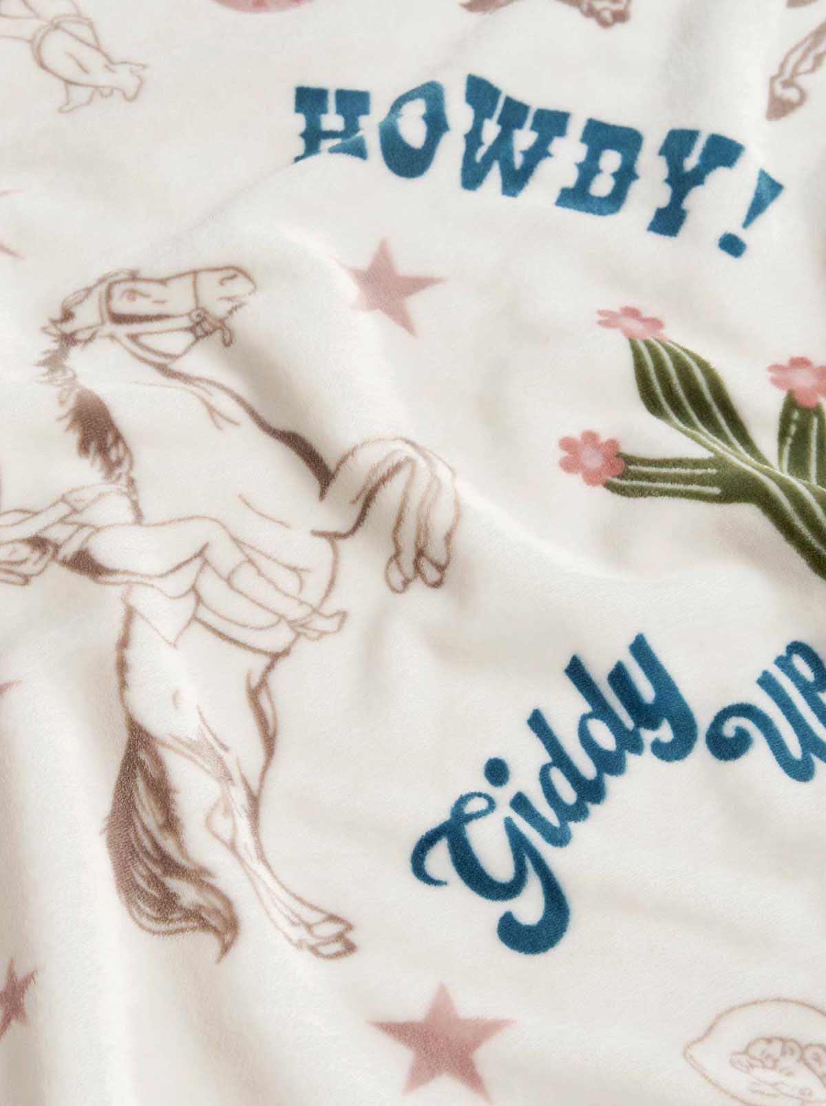 Giddy Up Cowgirl Plush Throw Blanket - Image 3