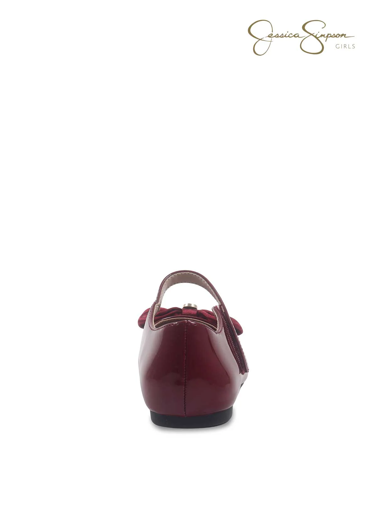 Girls Amy Big Bow Mary Jane in Maroon - Image 4
