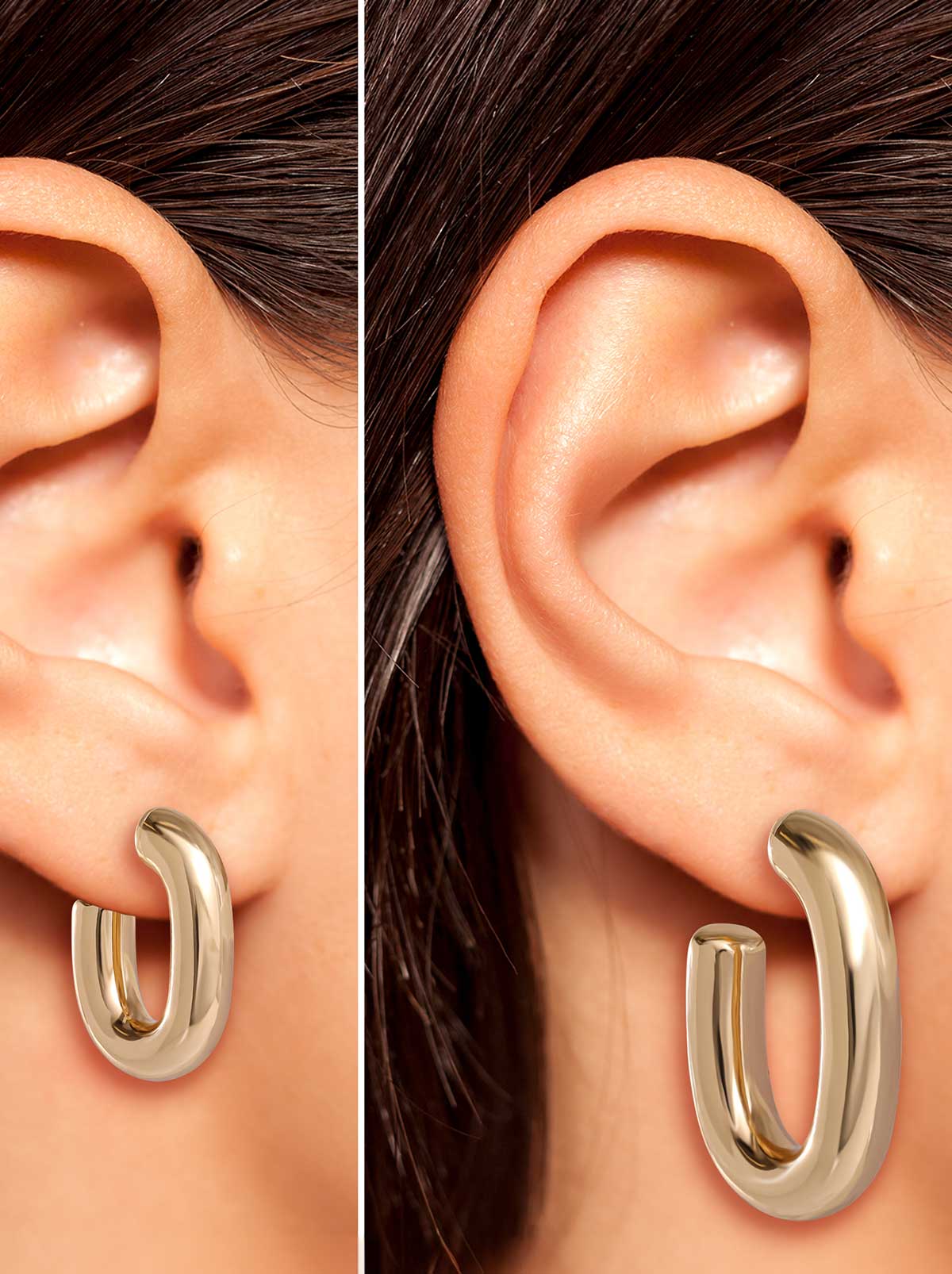Gold 2 Hoop Earring Set - Image 3
