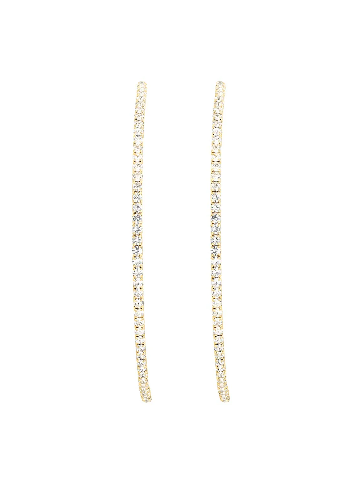 Gold-Tone Crystal Pave Hoop Earrings - Image 2