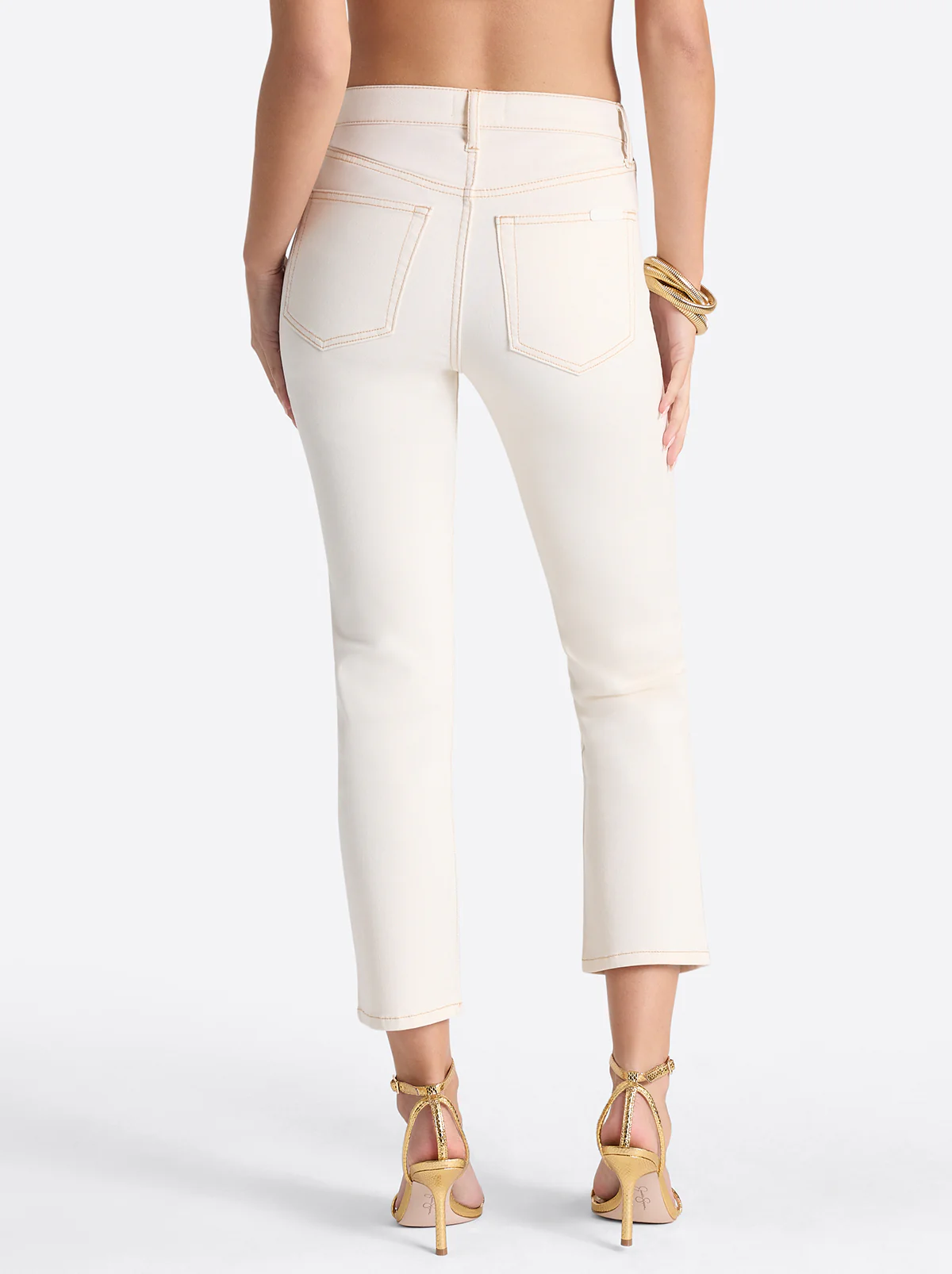 Harmony Straight High Rise Jeans in Ecru - Image 4