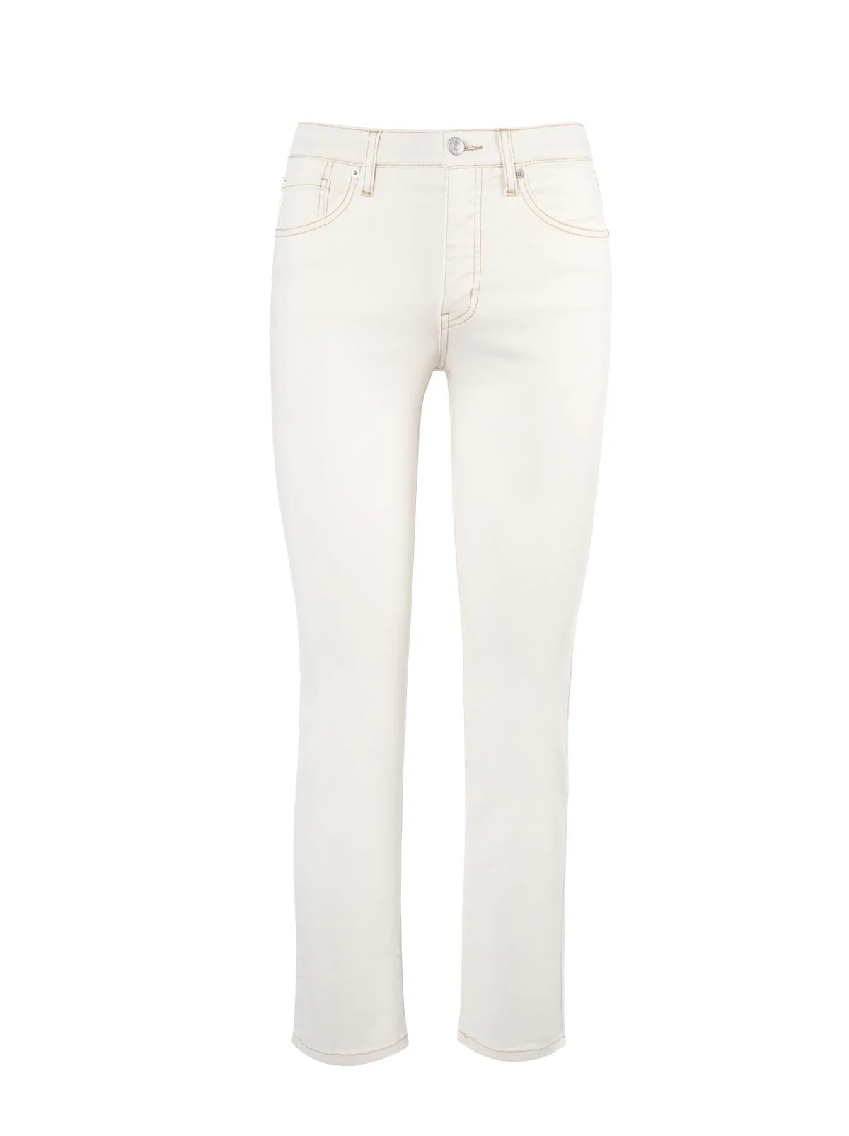 Harmony Straight High Rise Jeans in Ecru - Image 6
