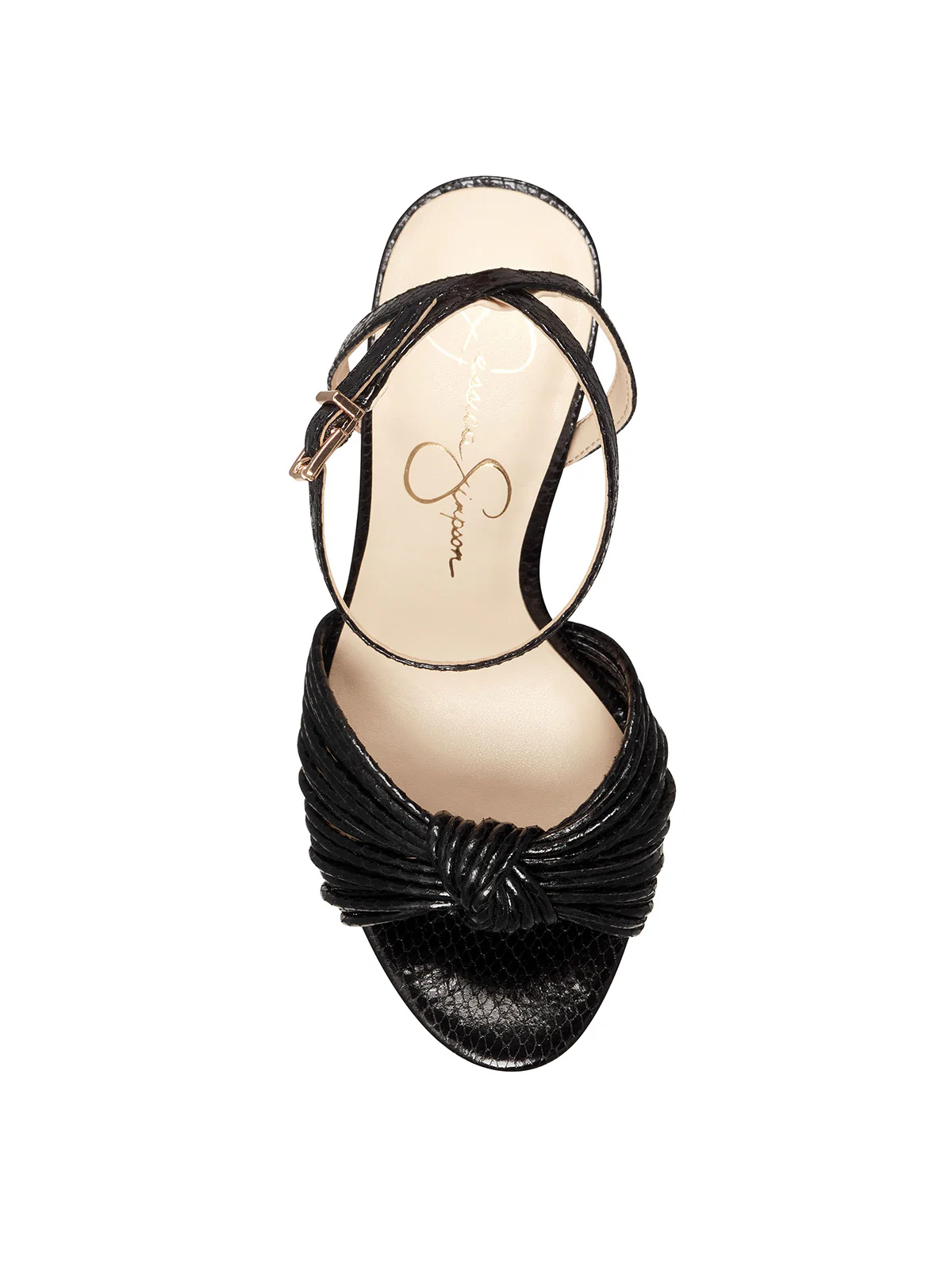 Immie Platform Sandal in Black Snake - Image 7