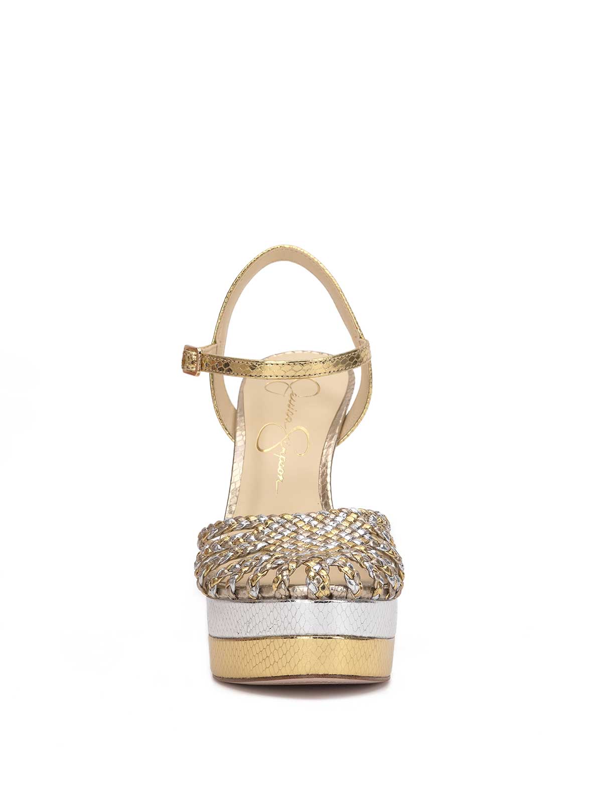 Inaia Braided Platform Sandal in Gold - Image 3