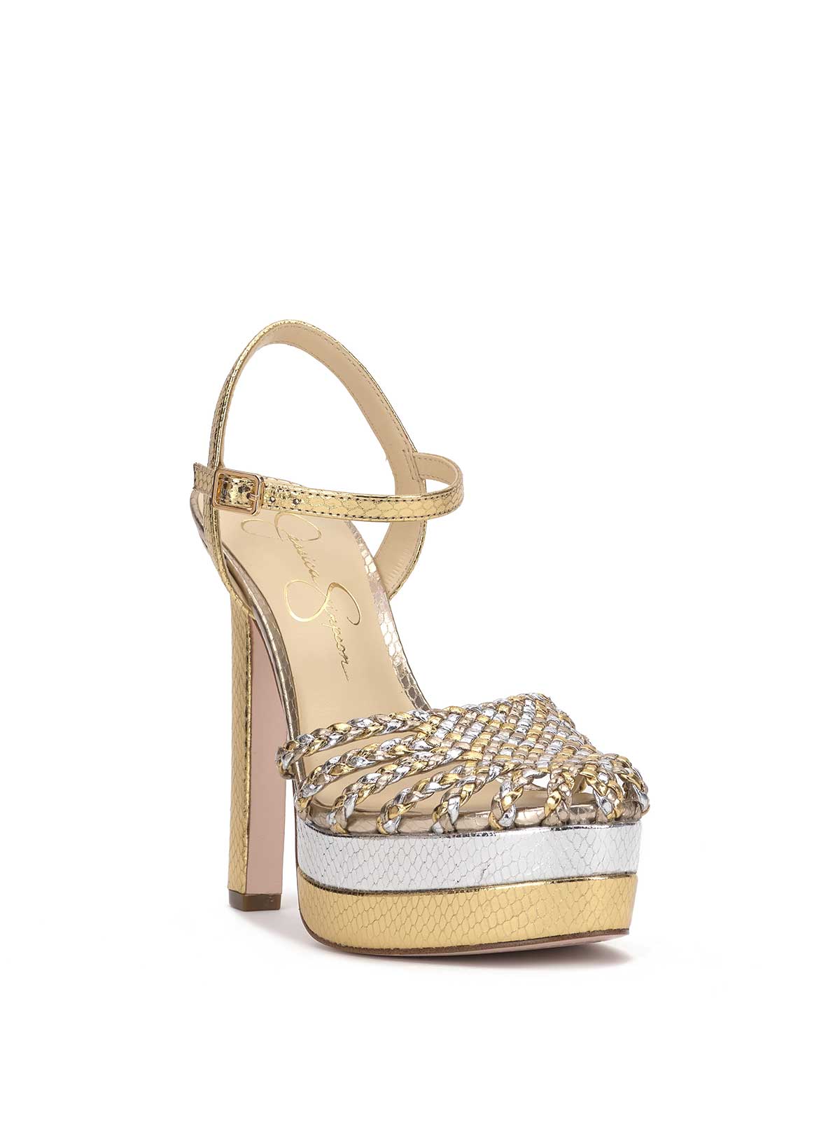 Inaia Braided Platform Sandal in Gold - Image 5