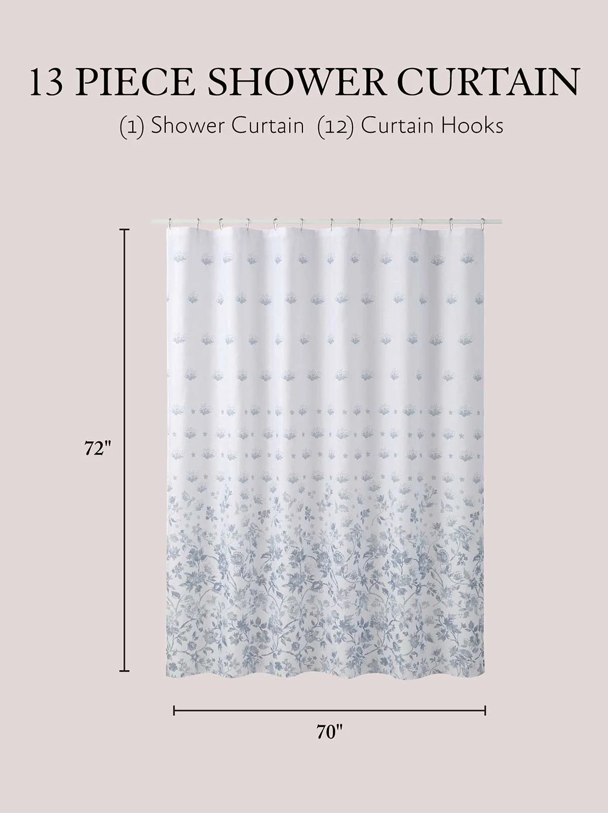 Jalina Blue Shower Curtain Set - Image 4