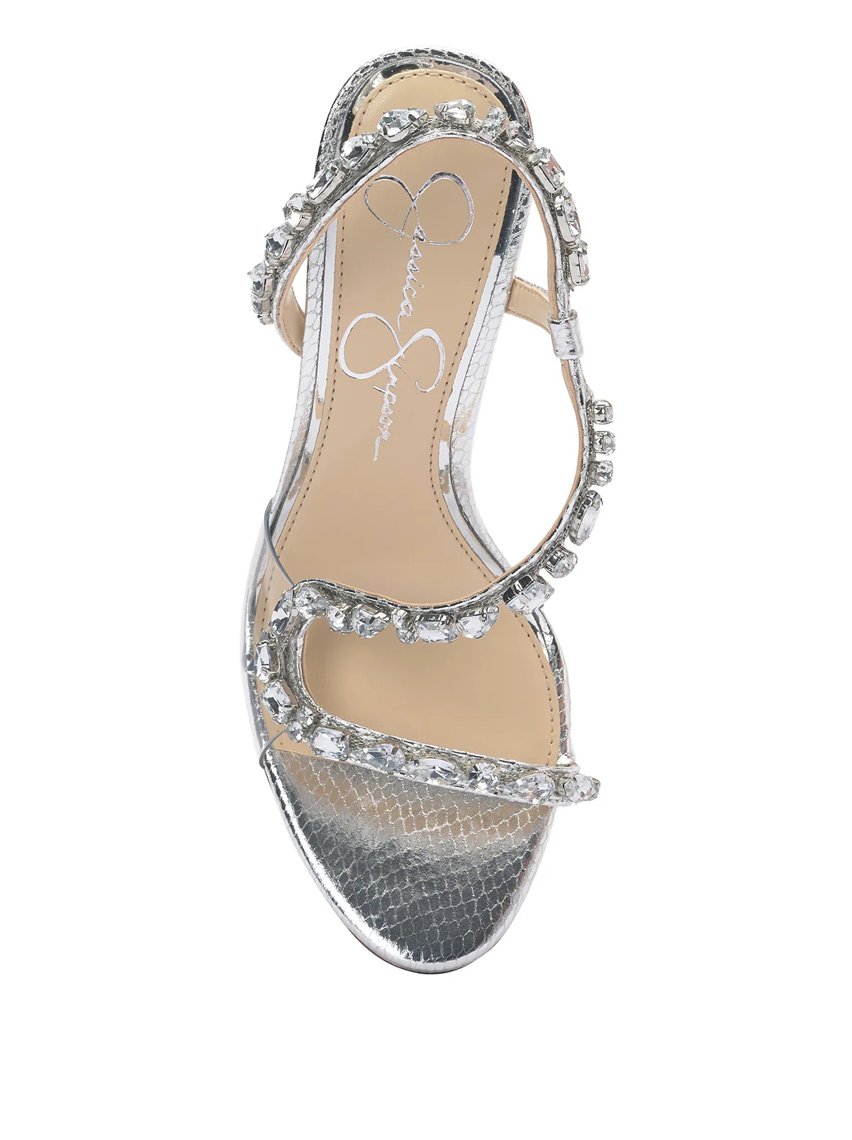 Jaycin High Heel in Silver Snake - Image 5