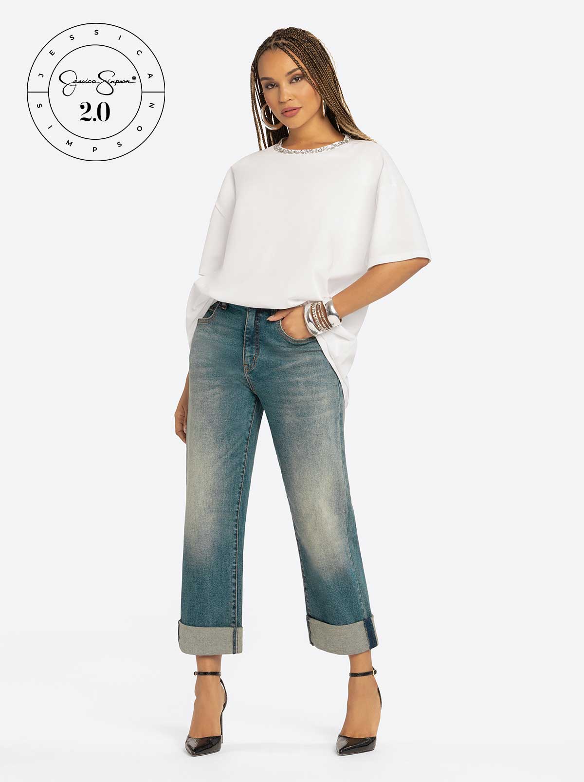 Jessica Simpson 2.0 Billie Relaxed Jeans in Sully - Image 4