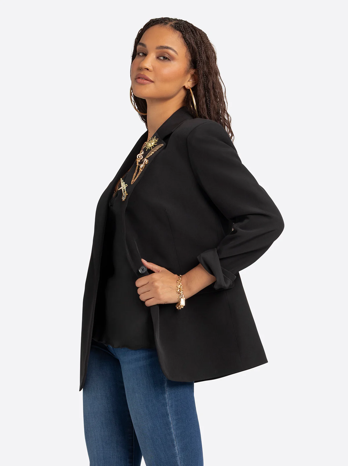 Jessica Simpson 2.0 Lenna Blazer in Black - Image 3