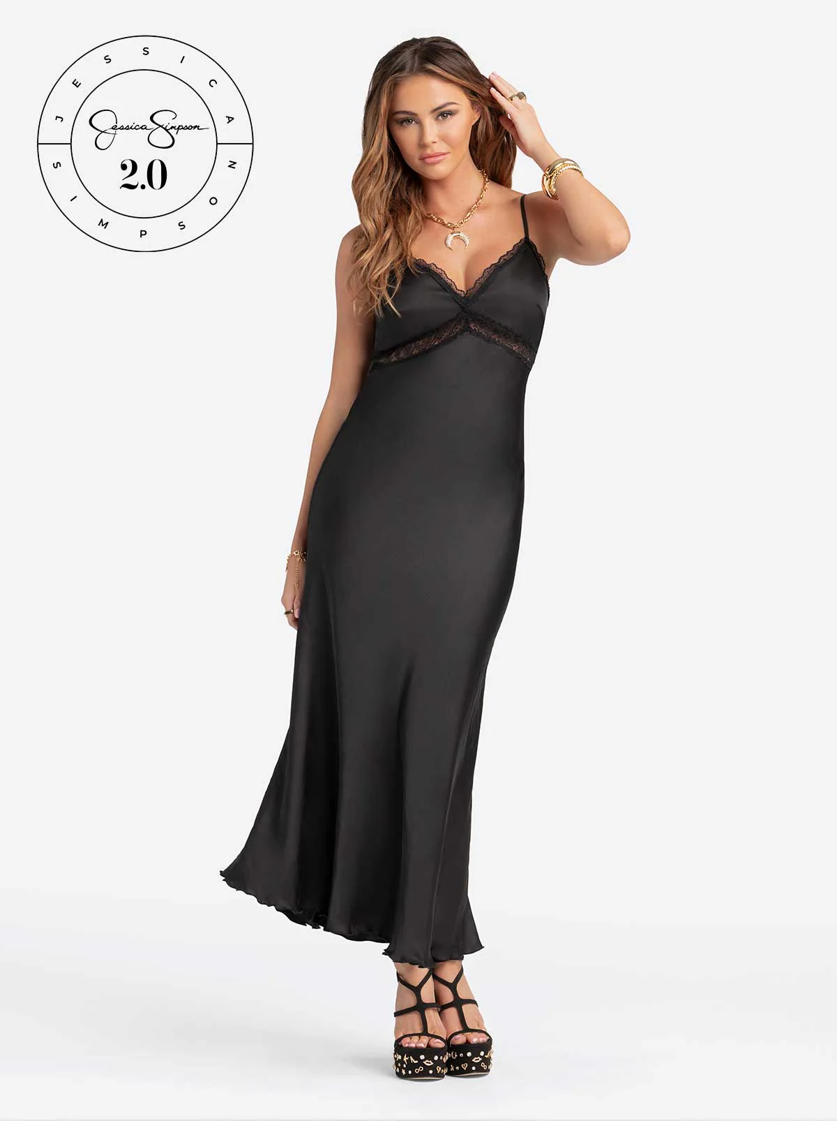 Jessica Simpson 2.0 Bias Dress in Black - Image 2
