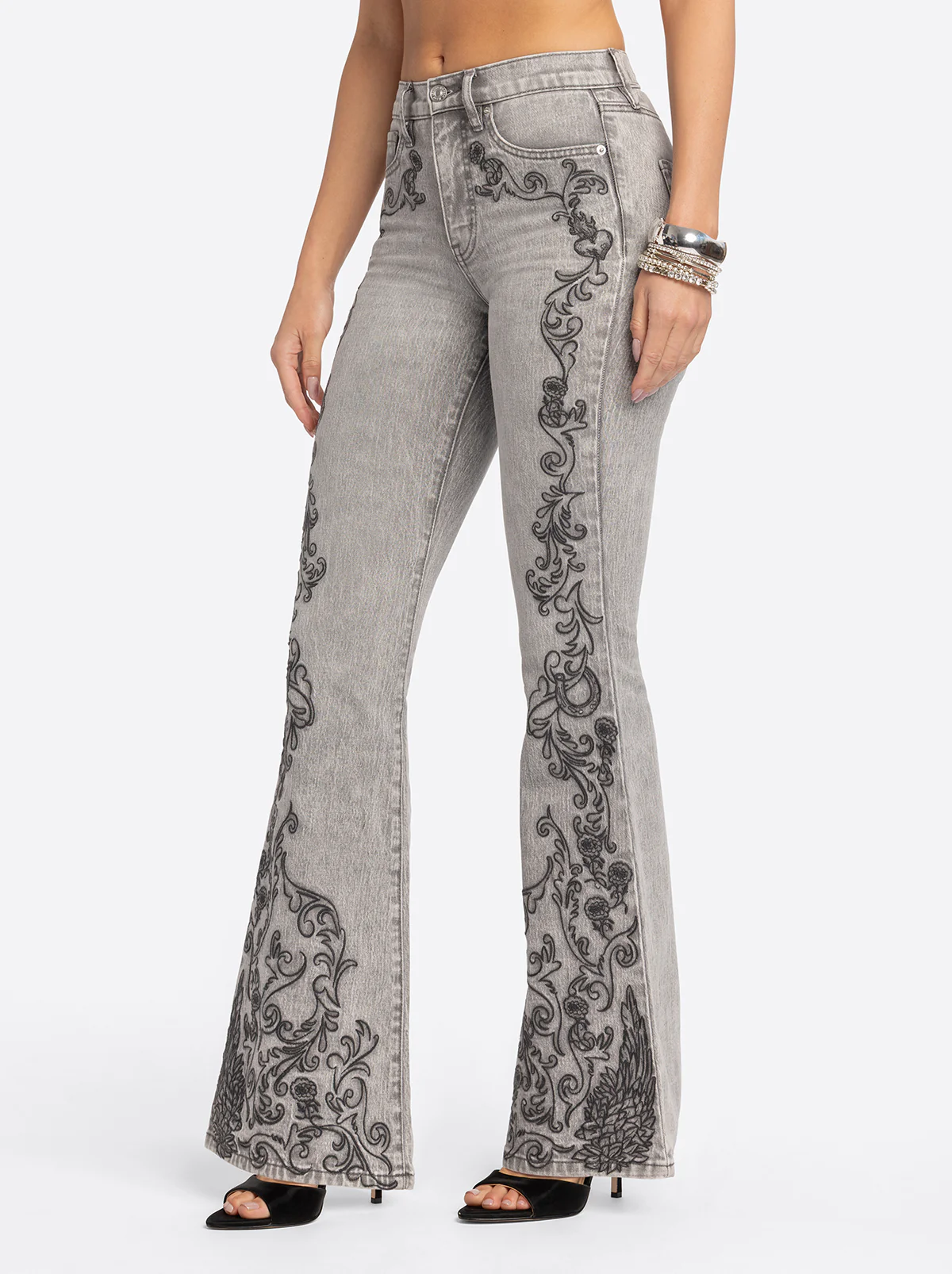 Jessica Simpson 2.0 Stevie Flare Jeans in Grey - Image 2