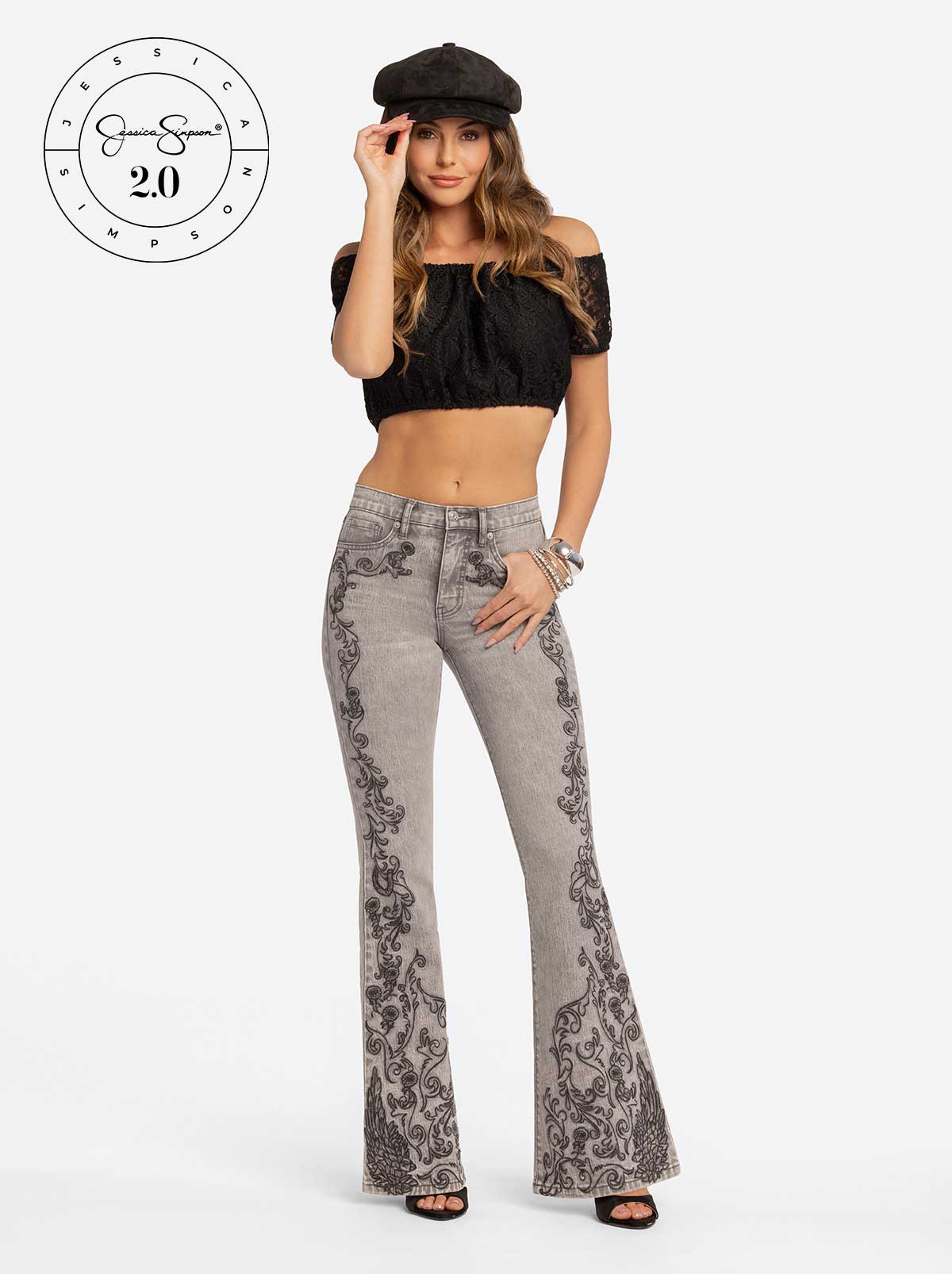 Jessica Simpson 2.0 Stevie Flare Jeans in Grey - Image 4