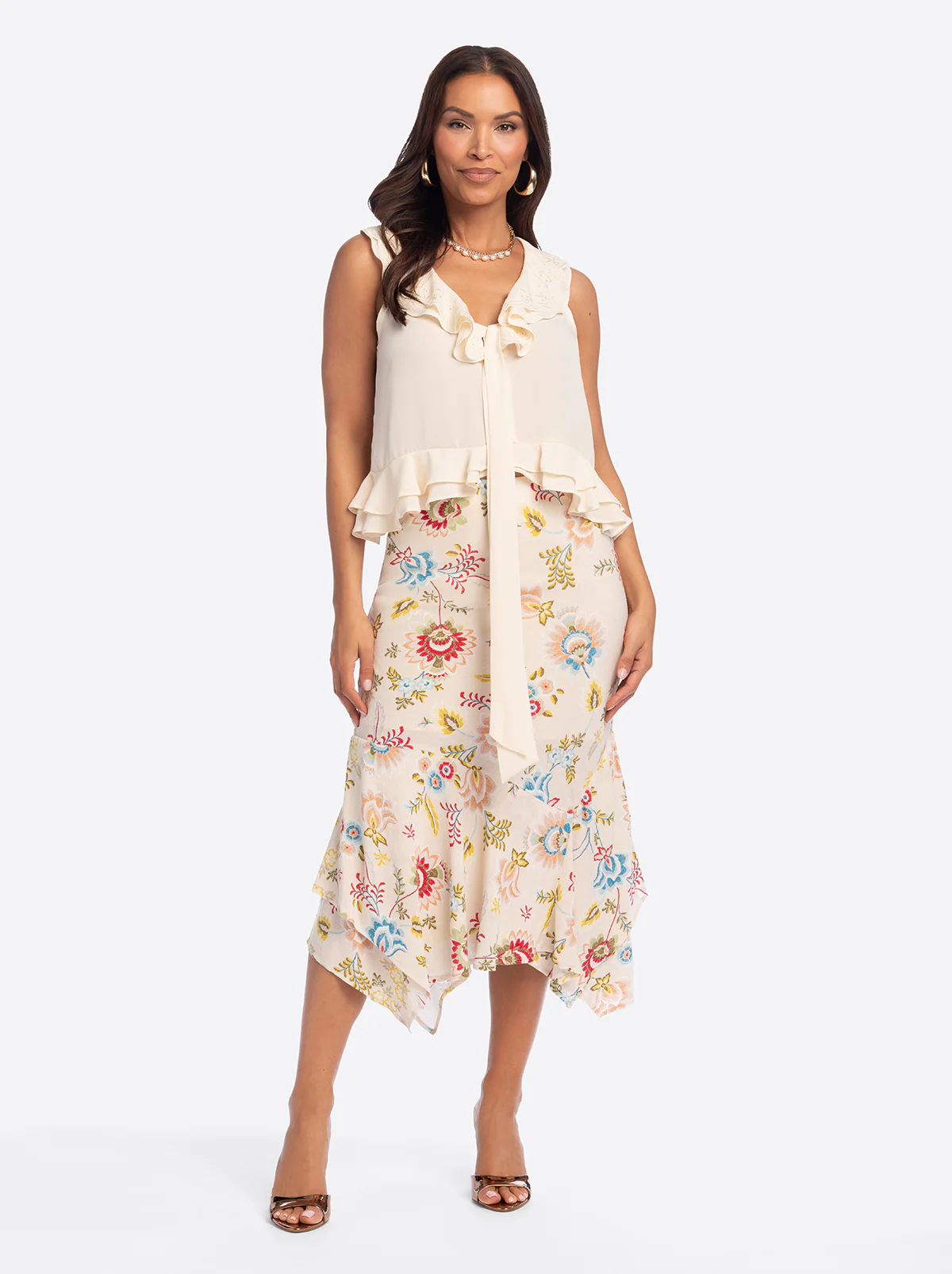 JS Jessica Simpson Nora Bias Skirt in Sandshell Bohemian - Image 2
