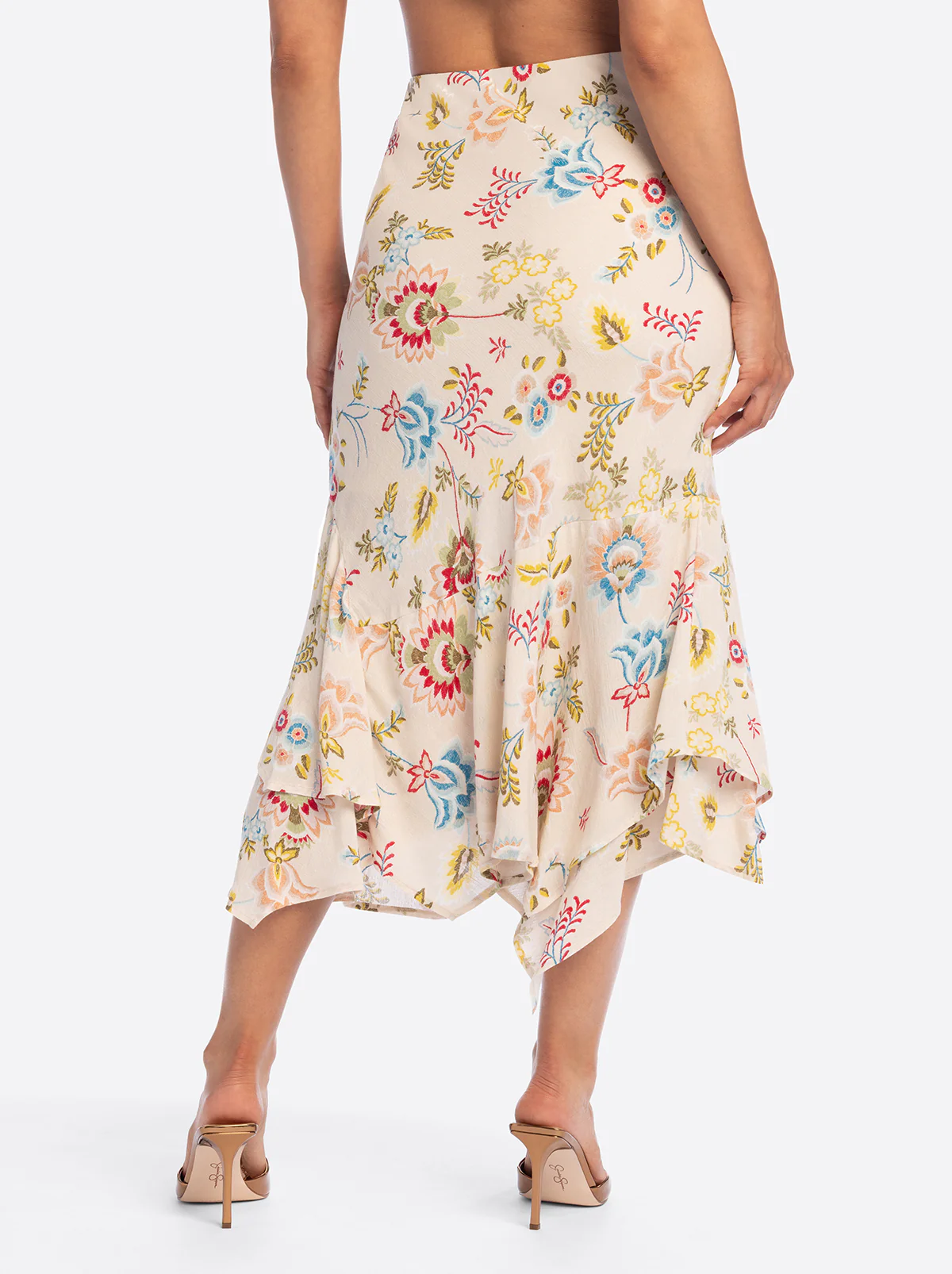 JS Jessica Simpson Nora Bias Skirt in Sandshell Bohemian - Image 4
