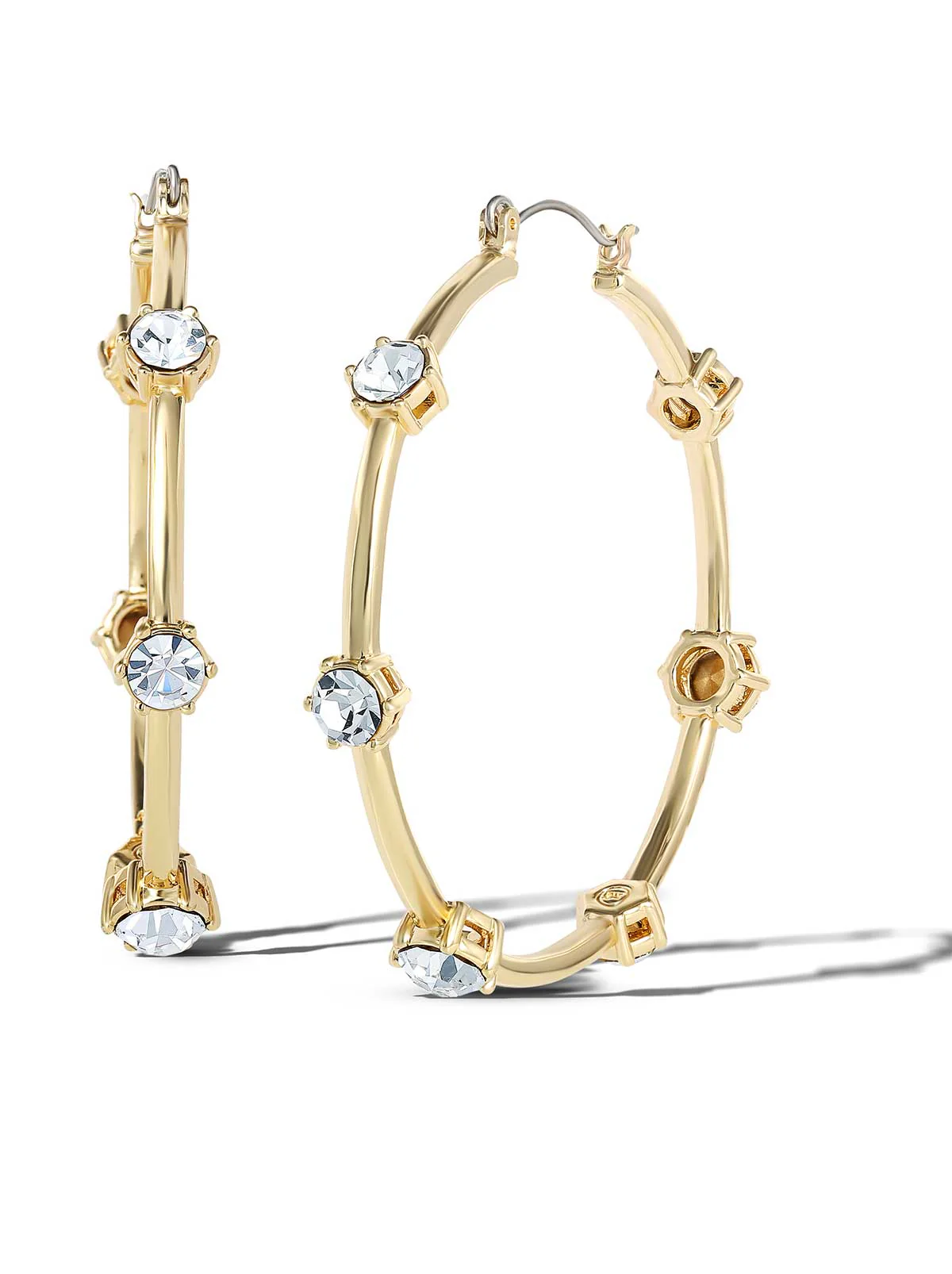 Large Hoop Crystal Earrings - Image 3