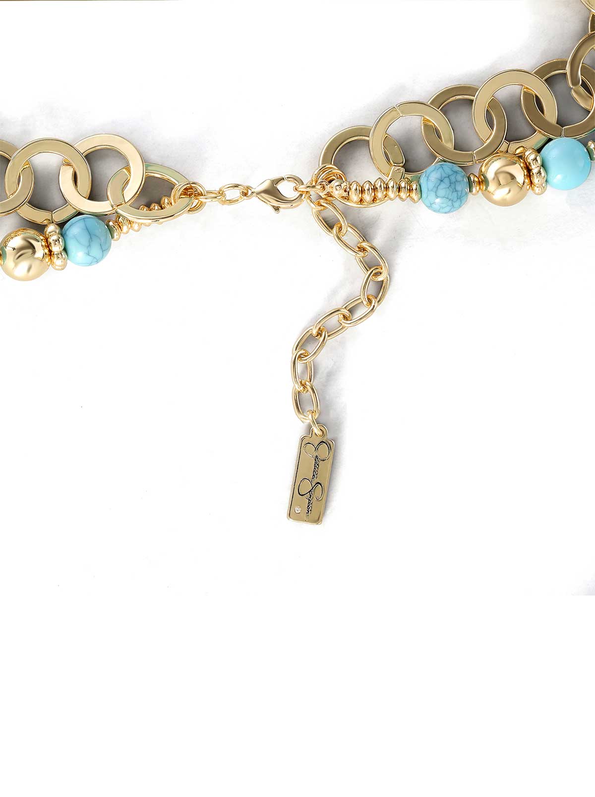 Layered Necklace with Turquoise Beads - Image 2