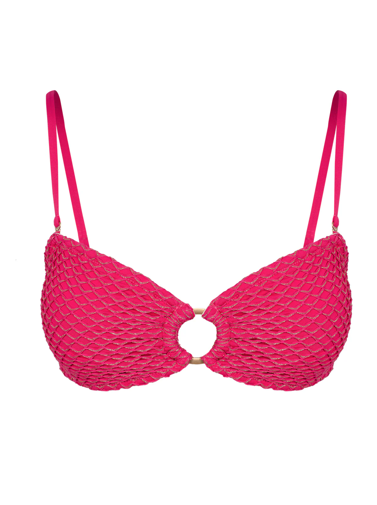 Crochet Ring Bandeau Top in Berry - Image 5