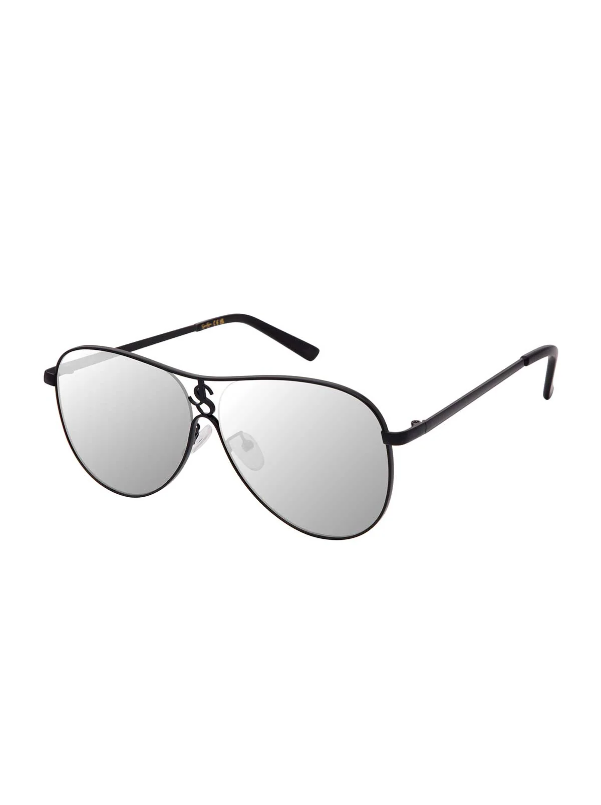 Minimalist Metal Aviator Sunglasses in Black