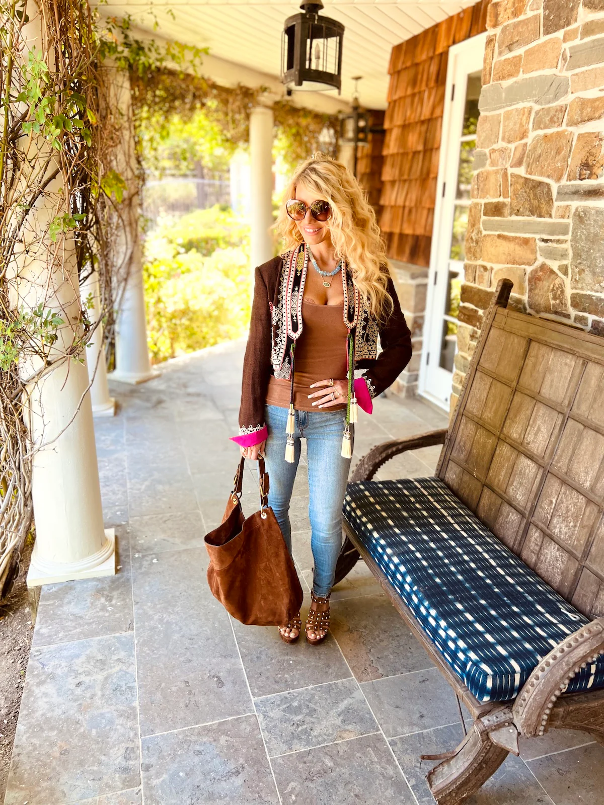Over-Sized Oval Sunglasses in Tortoise - Image 3