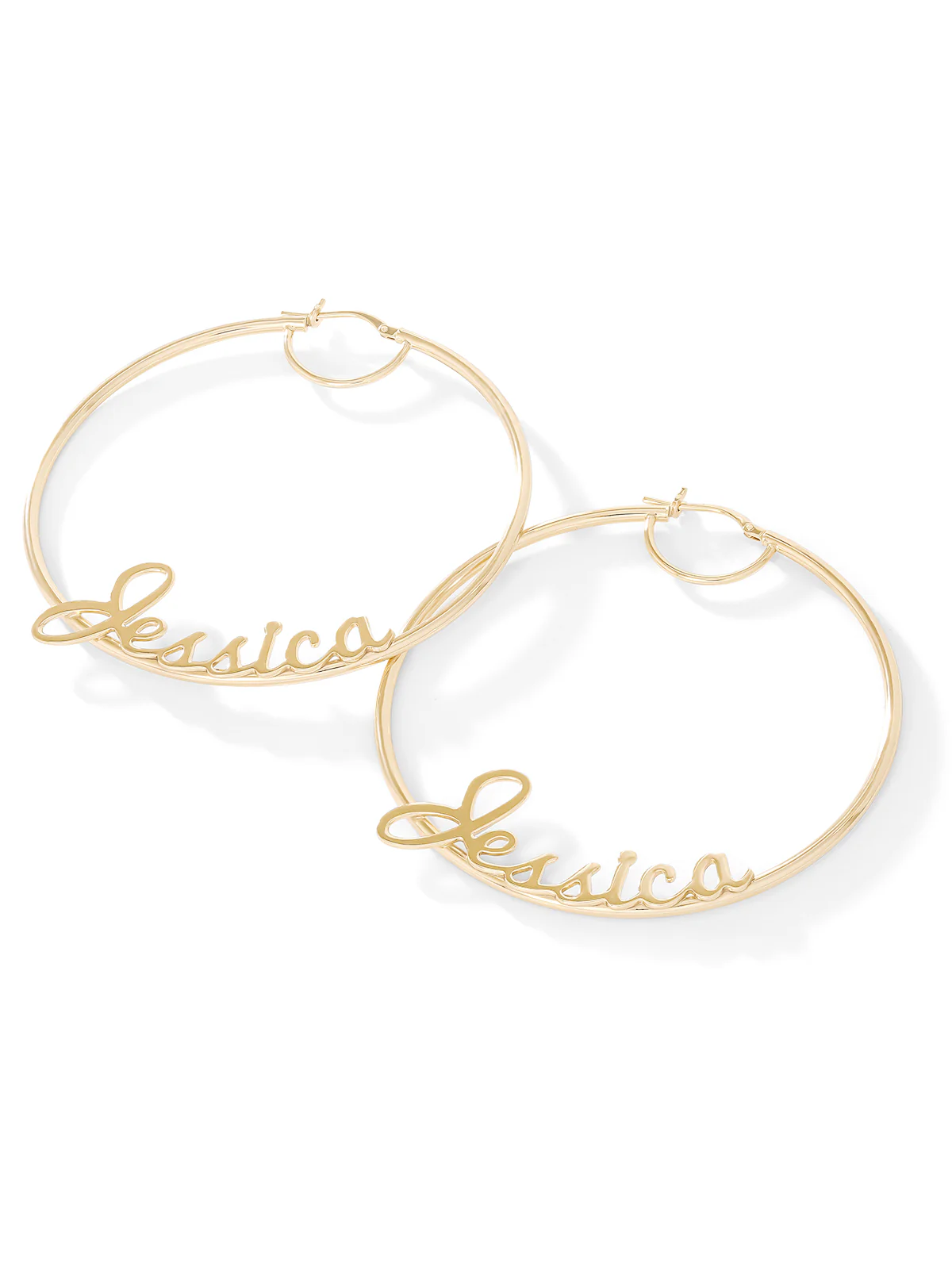 Personalized Hoop Earrings in 18K Gold - Image 2
