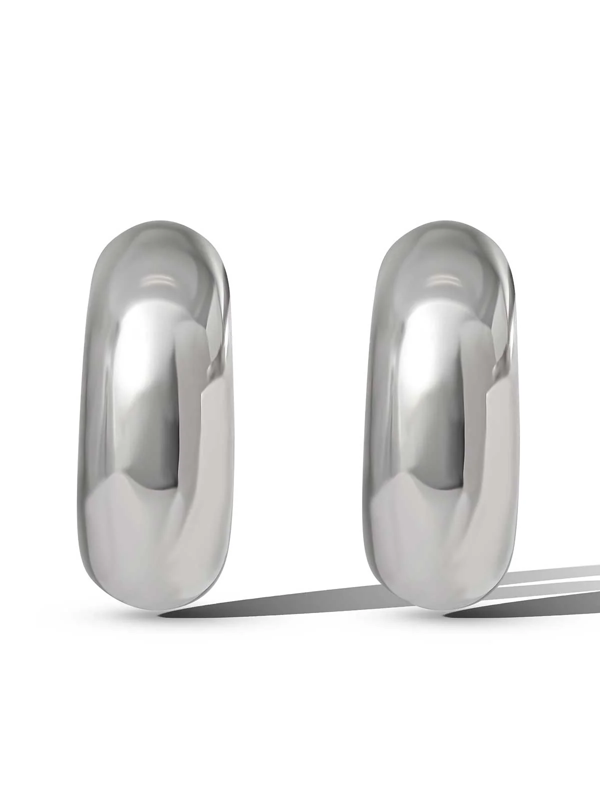 Silver Hoop Earrings - Image 2