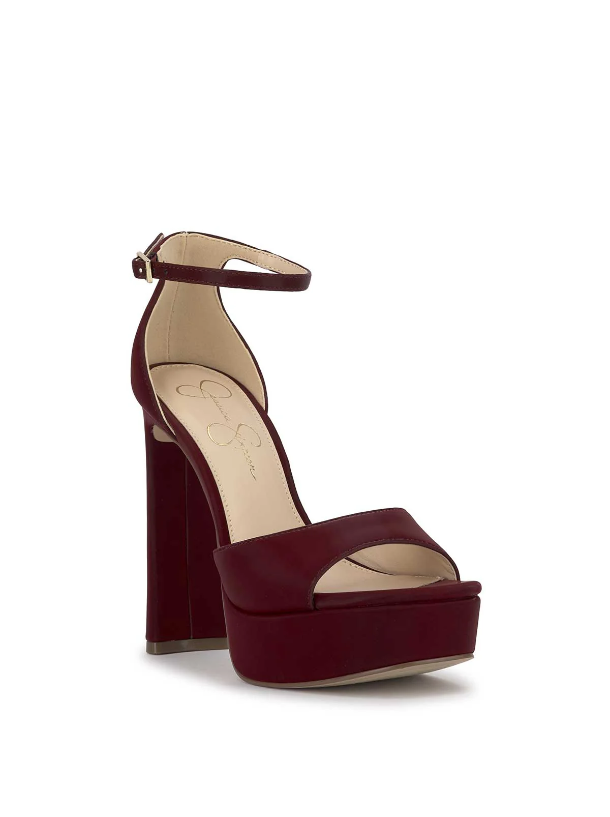 Telxia Ankle Strap Platform Sandal in Dark Cherry - Image 4