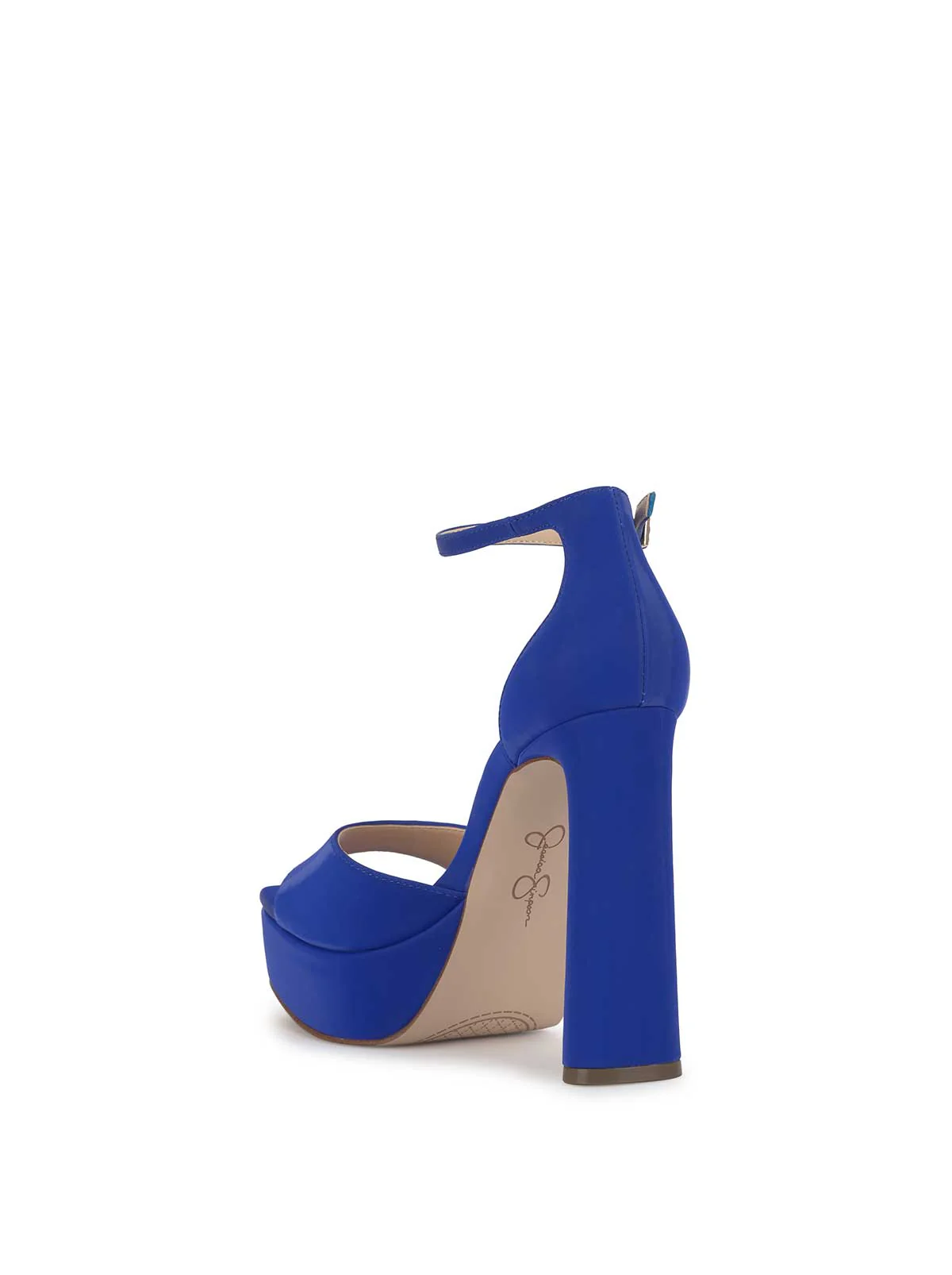 Telxia Ankle Strap Platform Sandal in Blue Royale - Image 3
