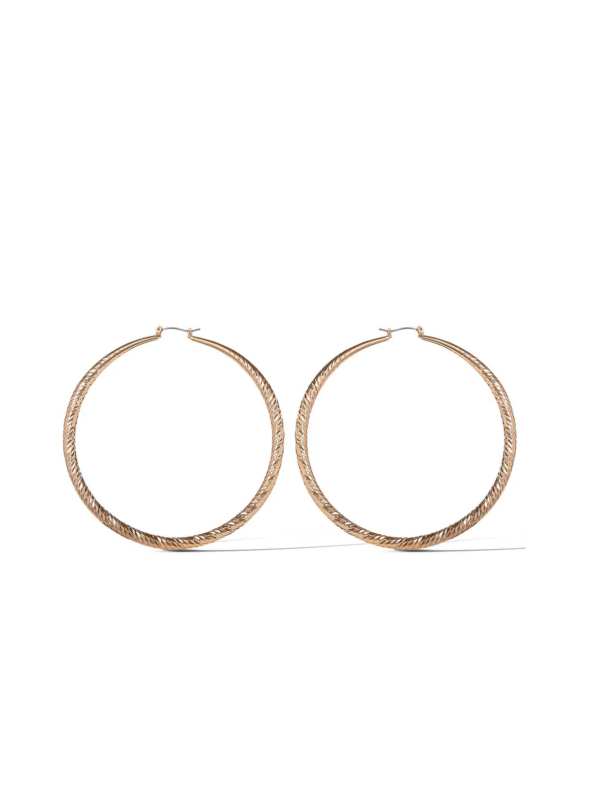 Textured Oversized Hoop Earrings - Image 2
