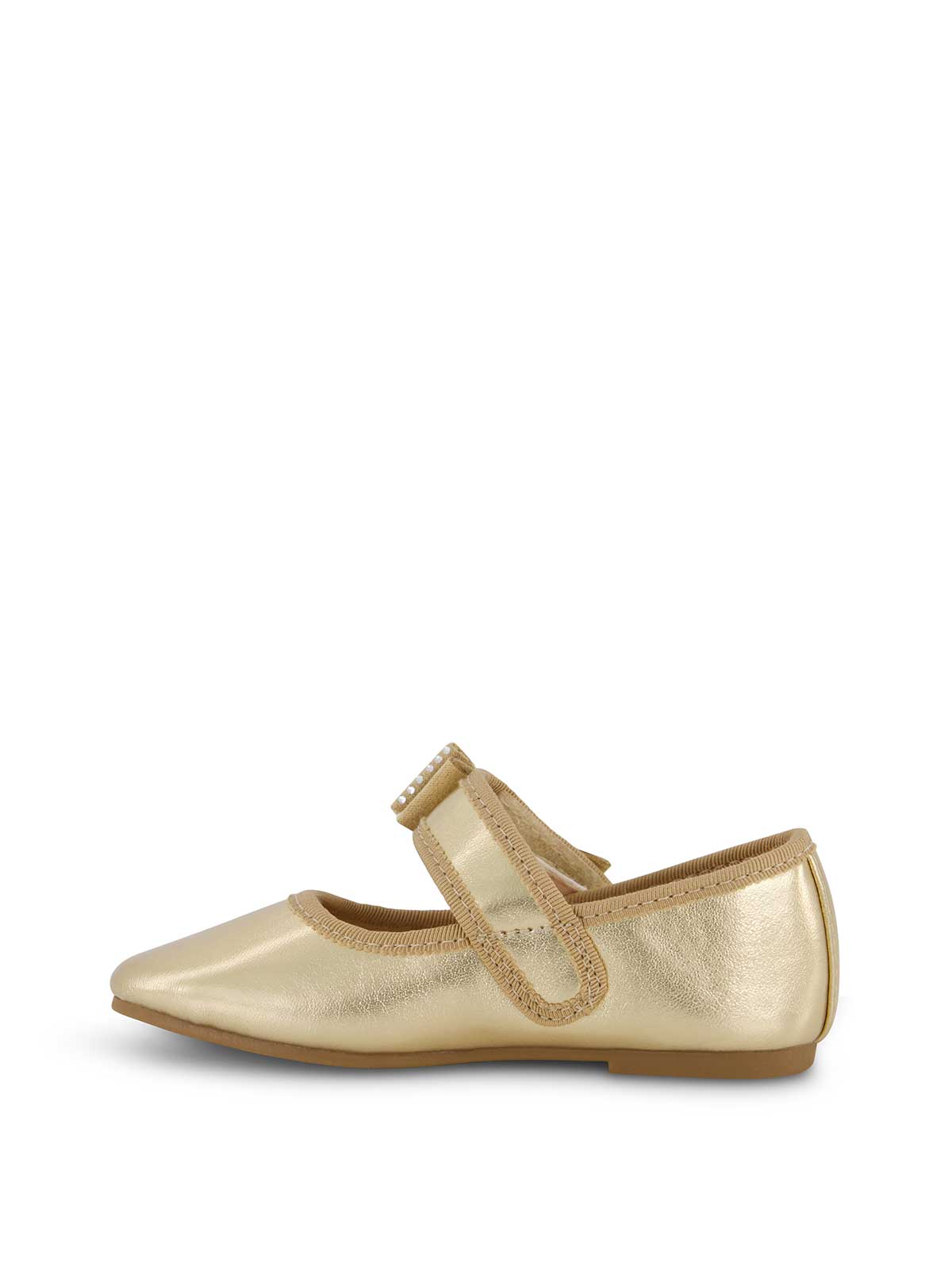 Toddler Amy Crystal Bow Ballet Flat in Gold - Image 3