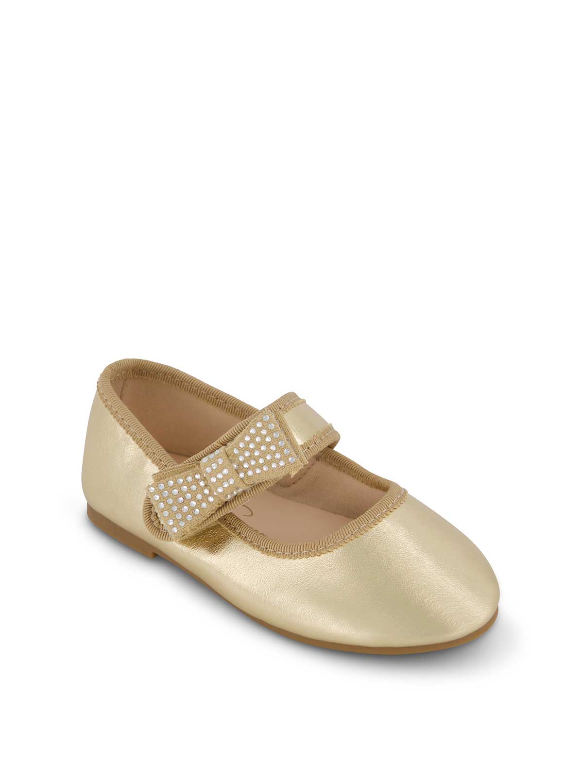 Toddler Amy Crystal Bow Ballet Flat in Gold - Image 4
