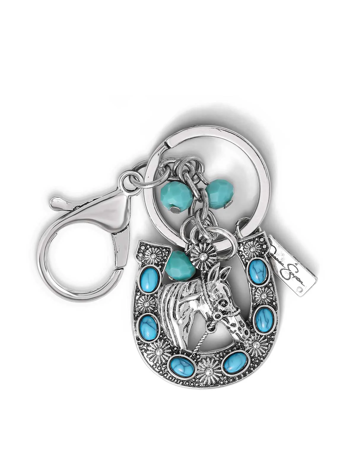 Turquoise Horse Shoe Keychain - Image 3