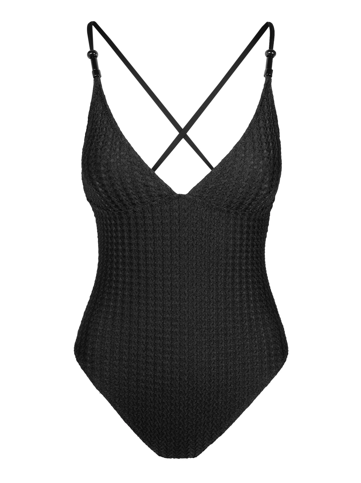 Twisted Jacquard Classic One Piece in Black - Image 5