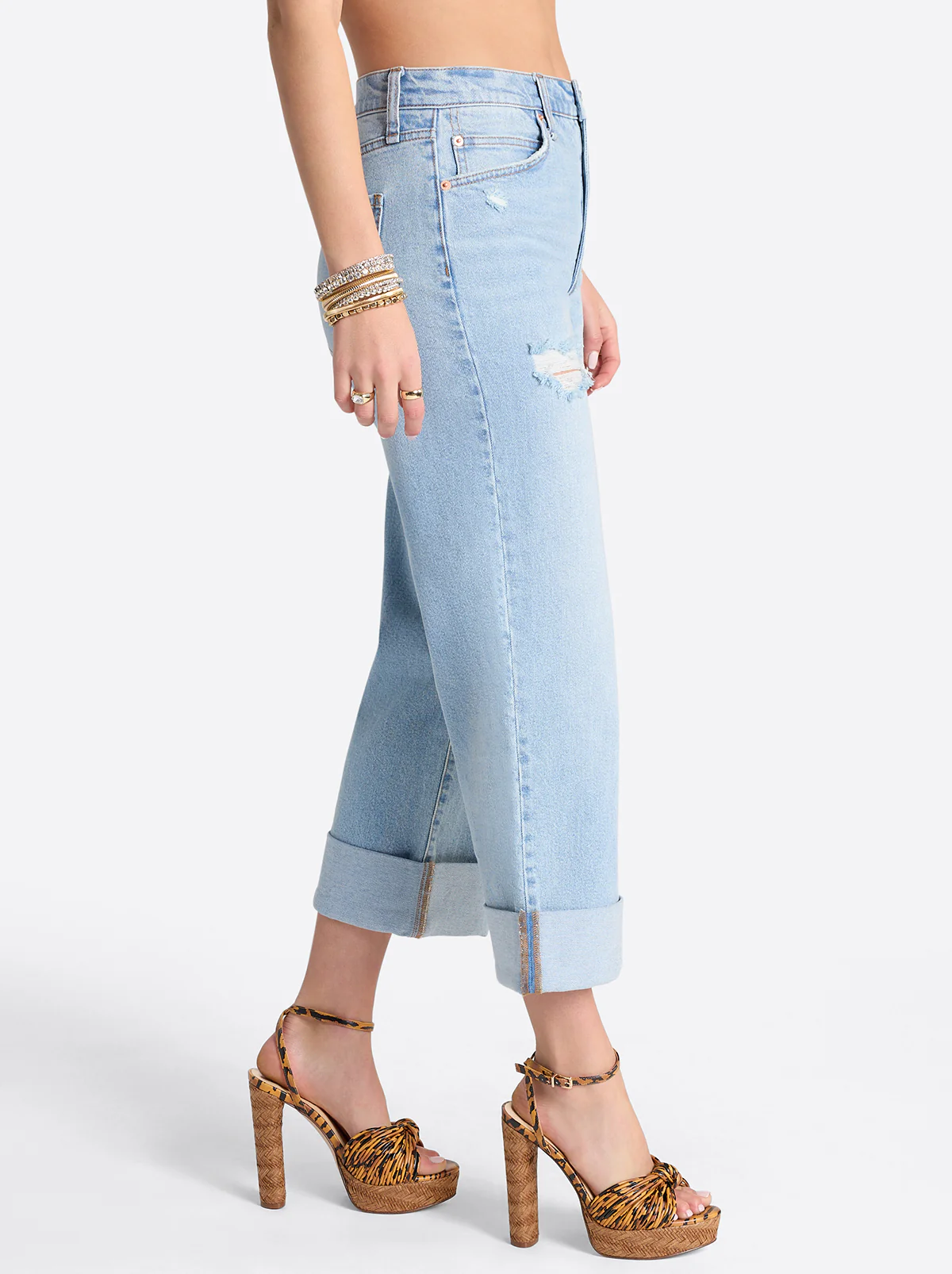 Valentine Wide Leg Boyfriend Jeans in Dearest - Image 3