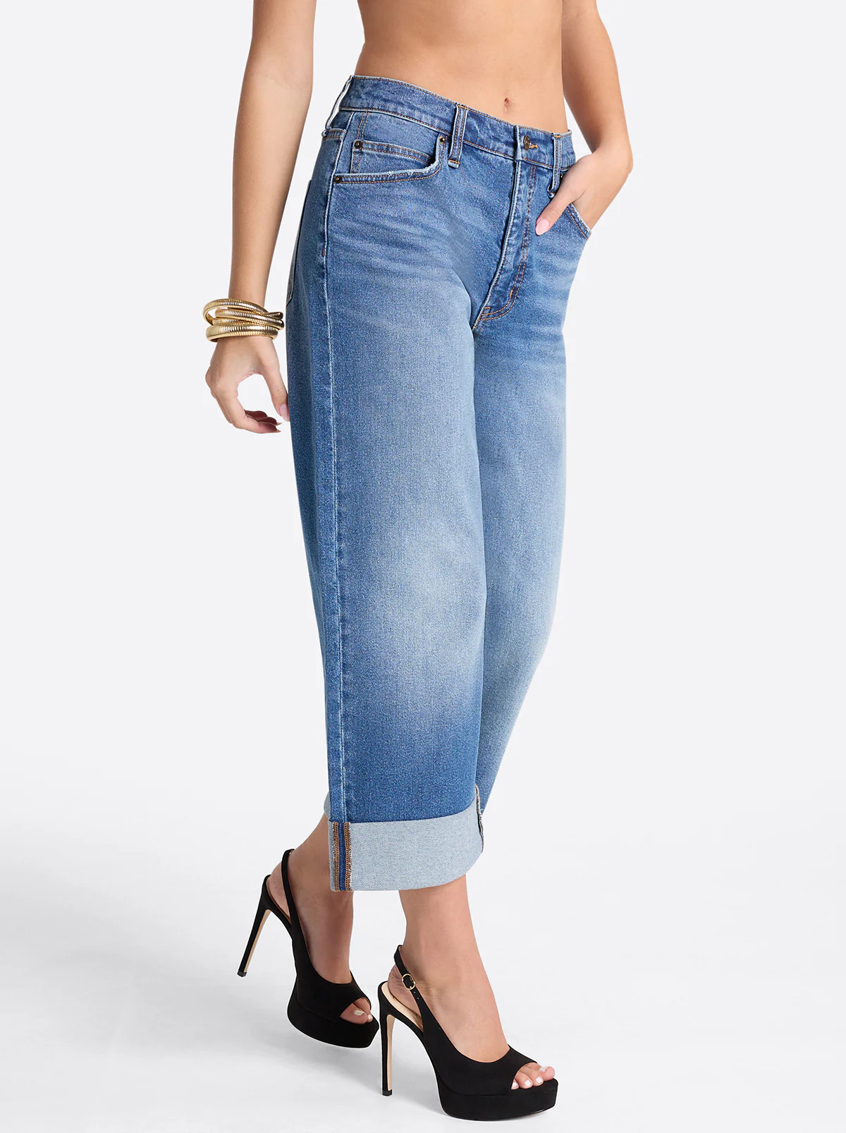 Valentine Wide Leg Boyfriend Jeans in High Road - Image 2