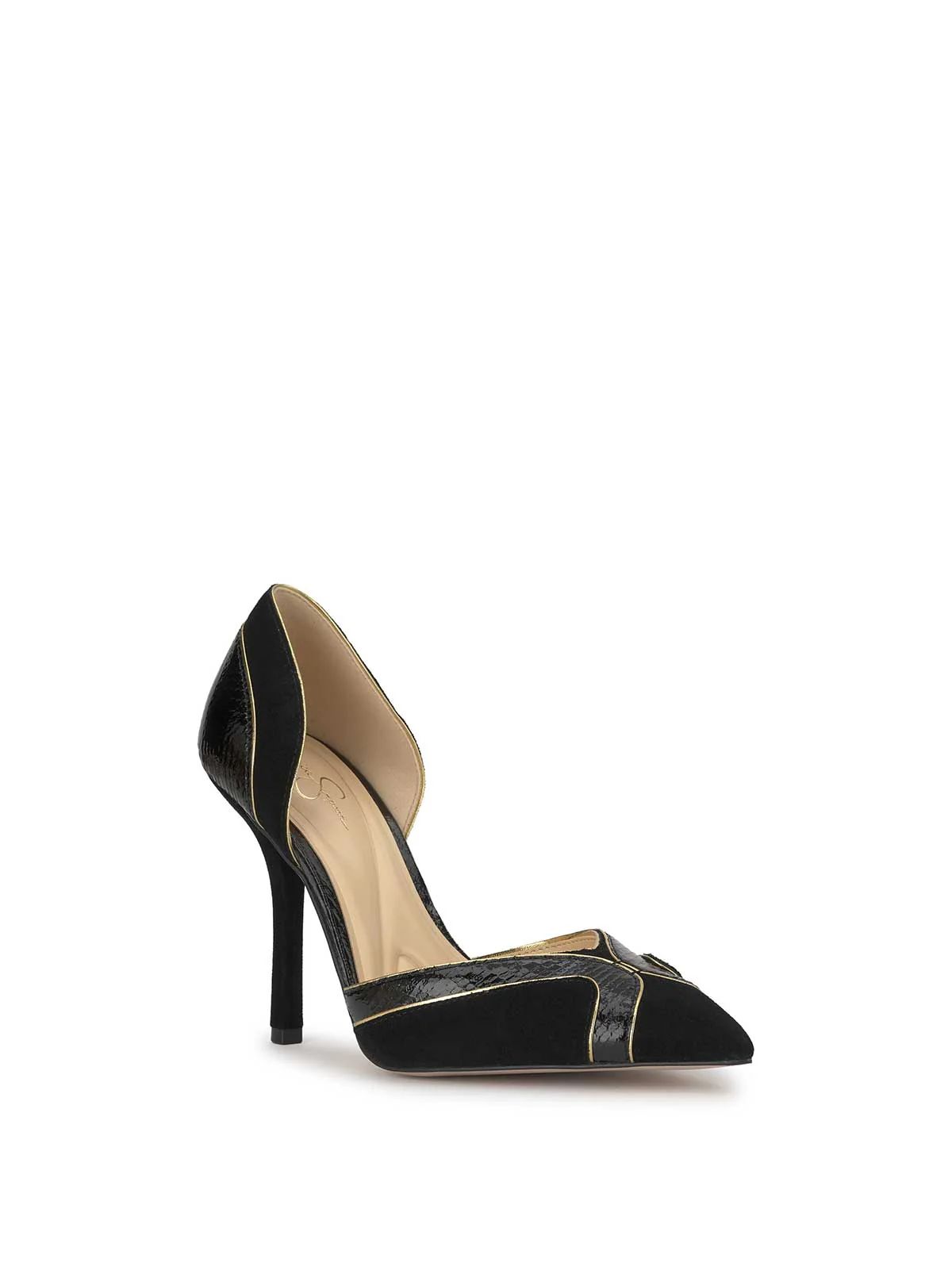 Vuley High Heel in Black & Gold - Image 4